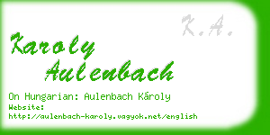 karoly aulenbach business card
